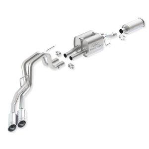 Ford F-150 Raptor Performance Exhaust - Rear - Ford Racing - Touring Cat Back, 304 Stainless Steel, Dual Chrome Plated Tips - Chrome - `11-`14 Ford F-150 Raptor Performance Exhaust - Rear - Ford Racing - Touring Cat Back, 304 Stainless Steel, Dual Chrome Plated Tips - Chrome - `11-`14